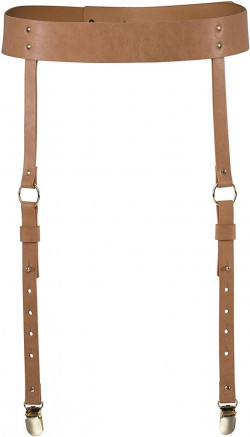 Коричневые подтяжки для чулок с поясом Bijoux Indiscrets Коричневые подтяжки для чулок с поясом Bijoux Indiscrets