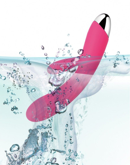 Ярко-розовый вибратор Angel с клиторальным отростком и нагревом - 19 см. Ярко-розовый вибратор Angel с клиторальным отростком и нагревом - 19 см.