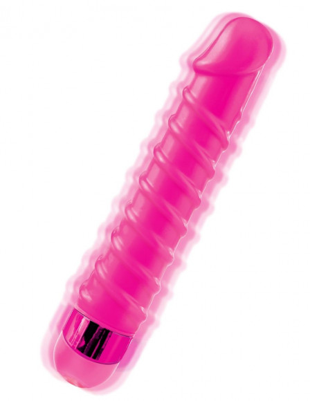 Розовый вибромассажер с винтовыми ребрышками Candy Twirl Massager - 16,5 см. Розовый вибромассажер с винтовыми ребрышками Candy Twirl Massager - 16,5 см.