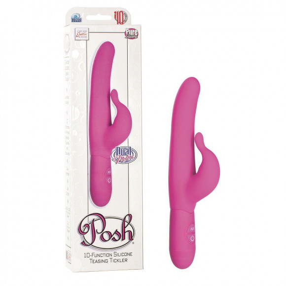 Розовый водонепроницаемый силиконовый вибратор Posh 10-Function Silicone Teasing Tickler - 20 см. Розовый водонепроницаемый силиконовый вибратор Posh 10-Function Silicone Teasing Tickler - 20 см.