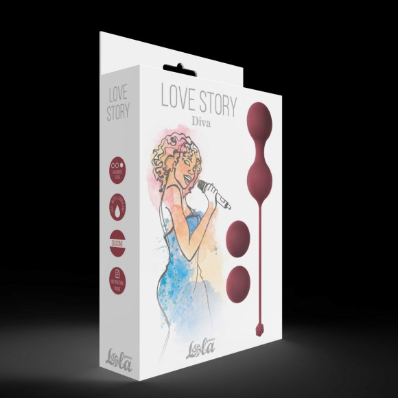 Набор бордовых вагинальных шариков Love Story Diva Набор бордовых вагинальных шариков Love Story Diva