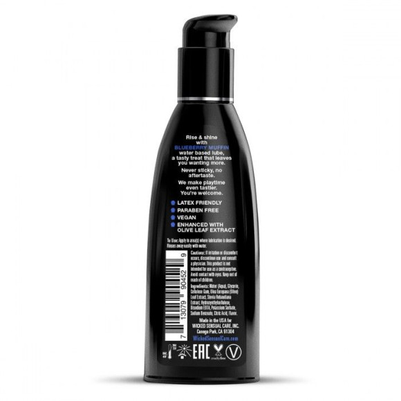 Лубрикант на водной основе с ароматом черничного маффина Wicked Aqua Blueberry Muffin - 60 мл. Лубрикант на водной основе с ароматом черничного маффина Wicked Aqua Blueberry Muffin - 60 мл.