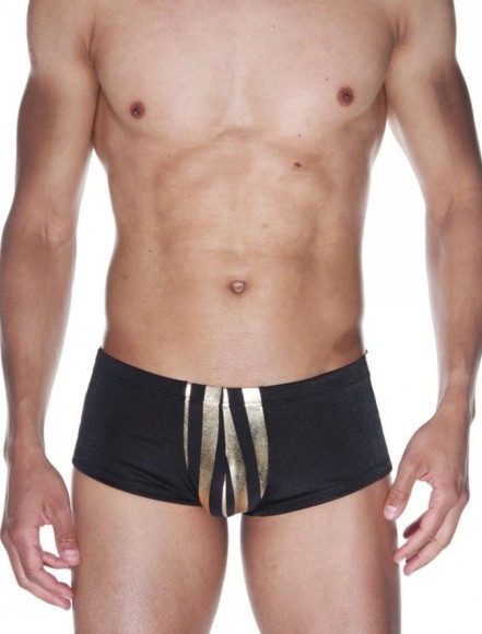 Мужские трусы-хипсы с золотистыми полосками Мужские трусы-хипсы с золотистыми полосками