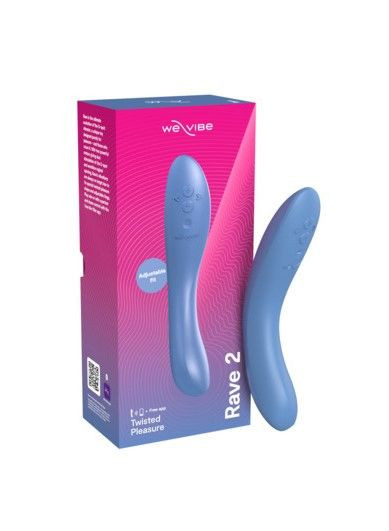 Голубой изогнутый вибромассажер We-Vibe Rave 2 - 21,7 см. Голубой изогнутый вибромассажер We-Vibe Rave 2 - 21,7 см.