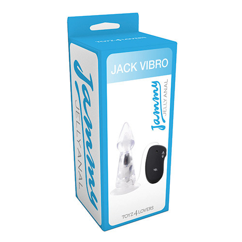 Прозрачная анальная пробка с вибрацией VIBRATING PLUG JAMMY JELLY ANAL JACK OF SPADES - 11,5 см.