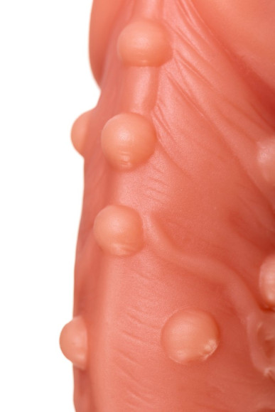 Реалистичная удлиняющая насадка с дополнительной стимуляцией - 16,5 см. Реалистичная удлиняющая насадка с дополнительной стимуляцией - 16,5 см.