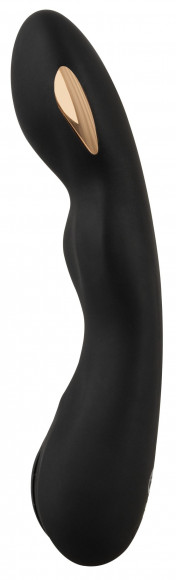 Черный вибратор-электростимулятор для точки G - 20,2 см. Черный вибратор-электростимулятор для точки G - 20,2 см.