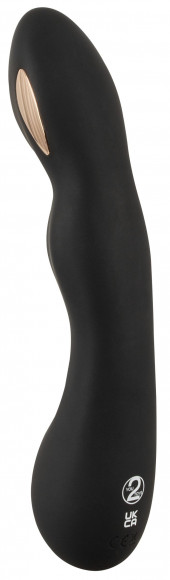 Черный вибратор-электростимулятор для точки G - 20,2 см. Черный вибратор-электростимулятор для точки G - 20,2 см.