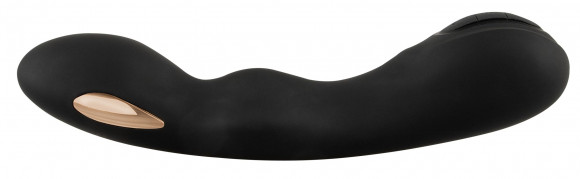 Черный вибратор-электростимулятор для точки G - 20,2 см. Черный вибратор-электростимулятор для точки G - 20,2 см.