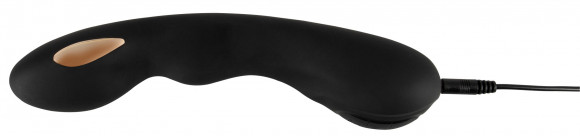 Черный вибратор-электростимулятор для точки G - 20,2 см. Черный вибратор-электростимулятор для точки G - 20,2 см.