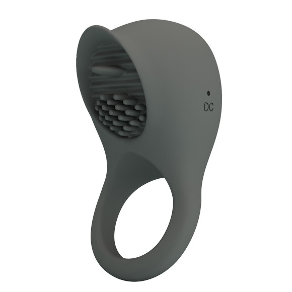 Серое эрекционное виброкольцо со стимуляцией клитора Серое эрекционное виброкольцо со стимуляцией клитора