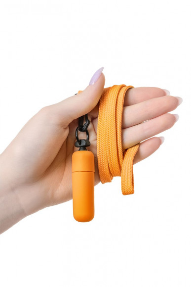 Оранжевая вибропуля на ремешке - 5,5 см. Оранжевая вибропуля на ремешке - 5,5 см.