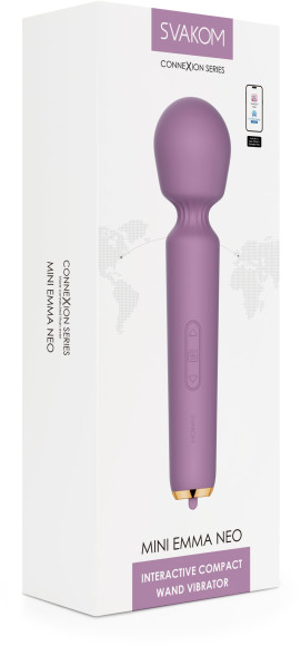 Сиреневый wand-массажер Mini Emma Neo - 14 см. Сиреневый wand-массажер Mini Emma Neo - 14 см.