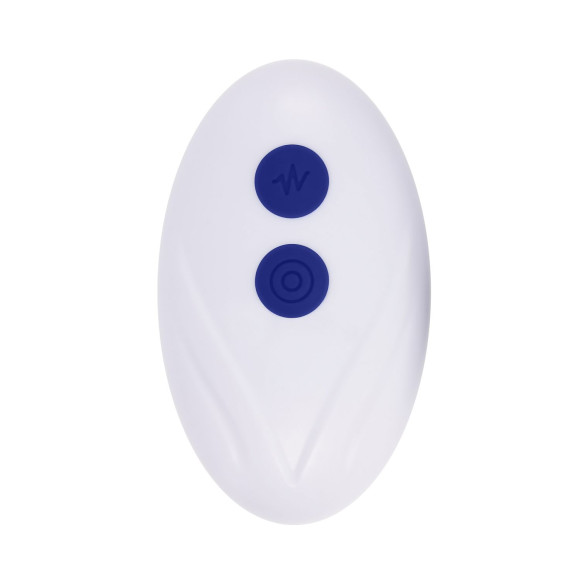 Синее эрекционное виброкольцо с клиторальной подушечкой и пультом ДУ Adjustable Fun Ring