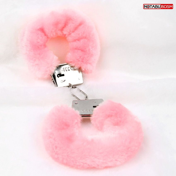 Металлические наручники с мягкой нежно-розовой опушкой Металлические наручники с мягкой нежно-розовой опушкой