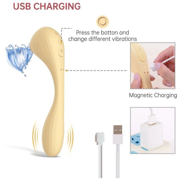 Желтый вибратор Magic Motion Bobi с вакуумной стимуляцией Желтый вибратор Magic Motion Bobi с вакуумной стимуляцией