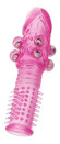 Стимулирующая розовая насадка с шишечками и шипами - 13,5 см. Стимулирующая розовая насадка с шишечками и шипами - 13,5 см.