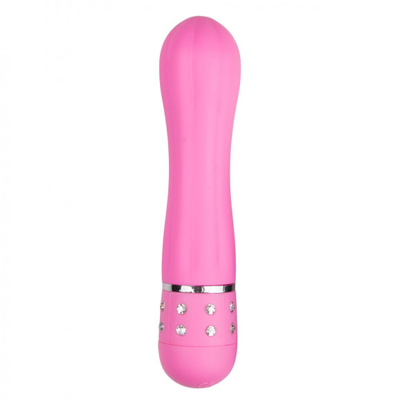 Розовый мини-вибратор Diamond Vibrator со стразами - 11,4 см. Розовый мини-вибратор Diamond Vibrator со стразами - 11,4 см.