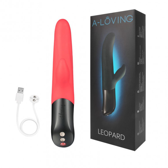 Красный вибромассажер LEOPARD с 10 режимами вибрации - 23,7 см. Красный вибромассажер LEOPARD с 10 режимами вибрации - 23,7 см.