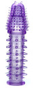 Фиолетовая закрытая насадка на пенис - 13,5 см.