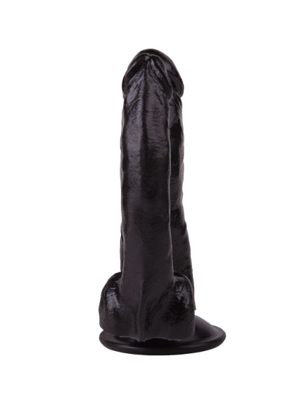 Двойной чёрный фаллоимитатор на присоске - 15 см. Двойной чёрный фаллоимитатор на присоске - 15 см.