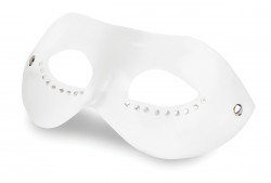 Белая кожаная маска со стразами Diamond Mask Белая кожаная маска со стразами Diamond Mask
