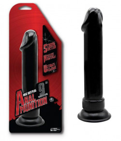 Чёрный анальный фаллоимитатор - 22,8 см. Чёрный анальный фаллоимитатор - 22,8 см.