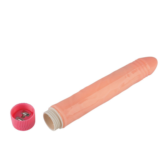 Телесный силиконовый вибратор-реалистик - 25 см. Телесный силиконовый вибратор-реалистик - 25 см.