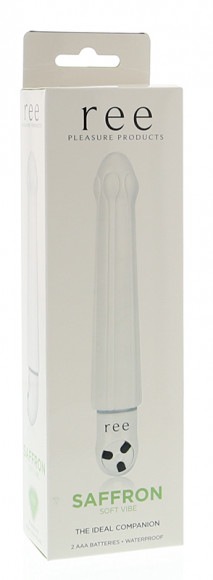 Белый вибромассажёр Saffron - 16 см. Белый вибромассажёр Saffron - 16 см.