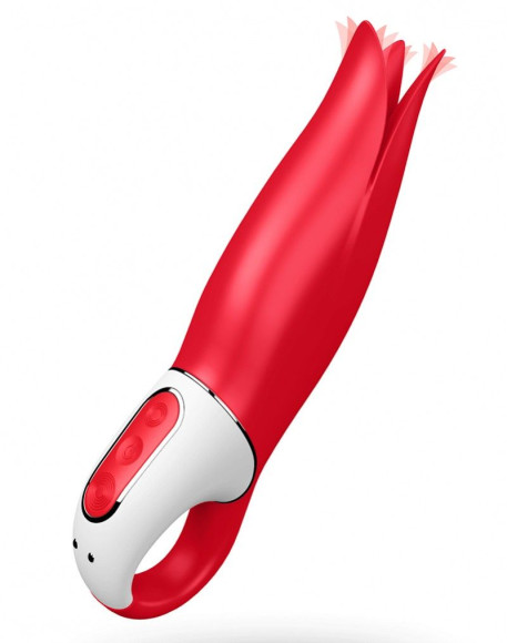 Красный вибратор Satisfyer Power Flower с лепестками - 18,8 см. Красный вибратор Satisfyer Power Flower с лепестками - 18,8 см.