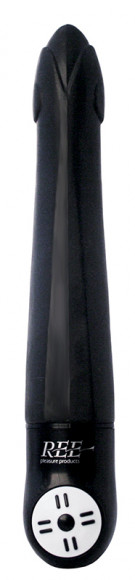 Чёрный вибромассажёр Karma - 17,8 см.