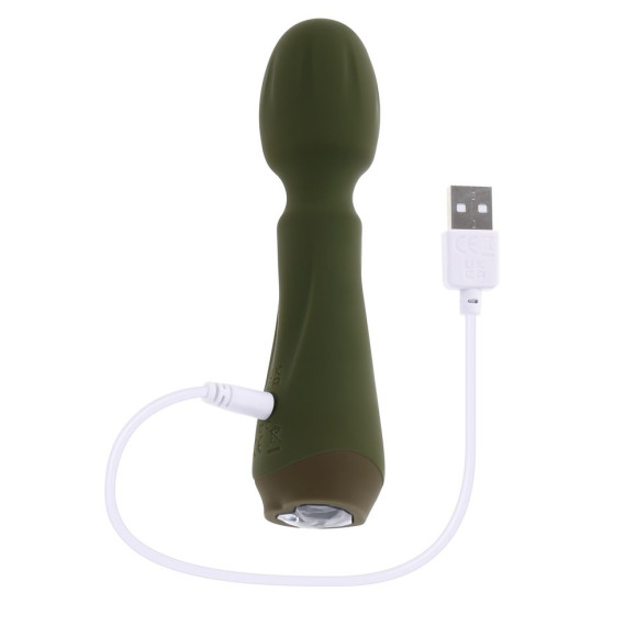 Мини-вибромассажёр цвета хаки Heartfelt - 13,4 см. Мини-вибромассажёр цвета хаки Heartfelt - 13,4 см.