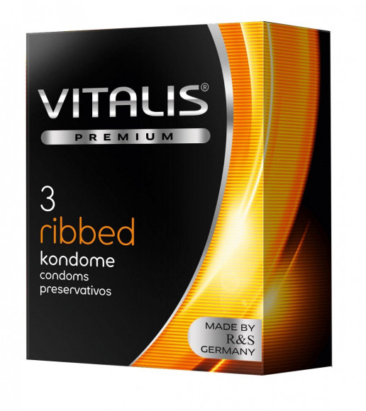 Ребристые презервативы VITALIS PREMIUM ribbed - 3 шт. Ребристые презервативы VITALIS PREMIUM ribbed - 3 шт.