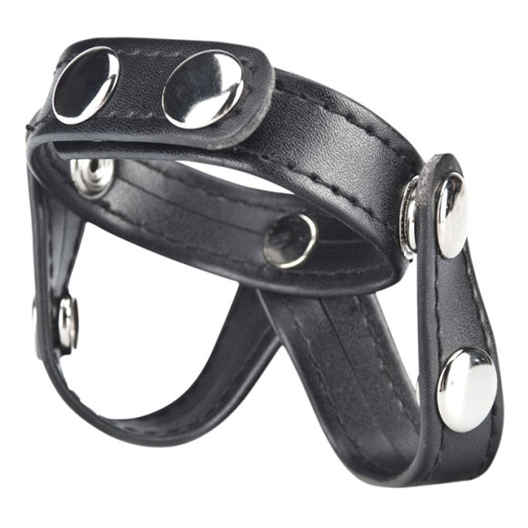 Кольцо на пенис с разделителем мошонки из искусственной кожи на клепках V-STYLE COCK RING Кольцо на пенис с разделителем мошонки из искусственной кожи на клепках V-STYLE COCK RING