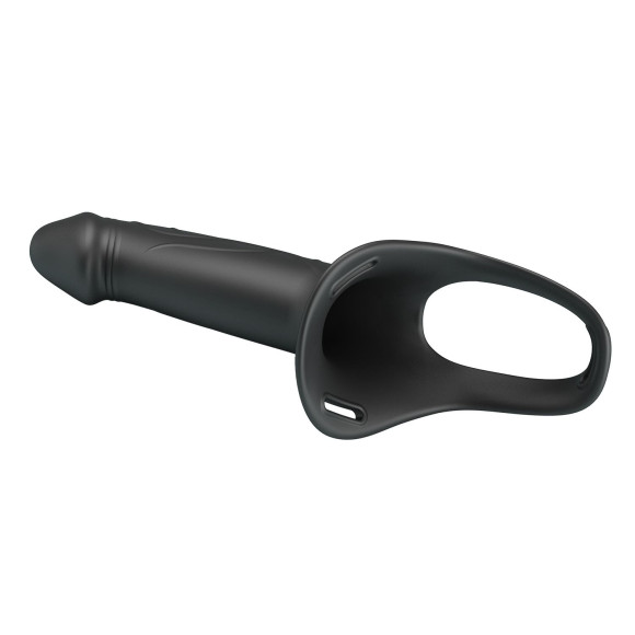 Черный полый мужской страпон London - 16,8 см. Черный полый мужской страпон London - 16,8 см.