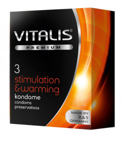 Презервативы VITALIS PREMIUM stimulation & warming с согревающим эффектом - 3 шт. Презервативы VITALIS PREMIUM stimulation & warming с согревающим эффектом - 3 шт.