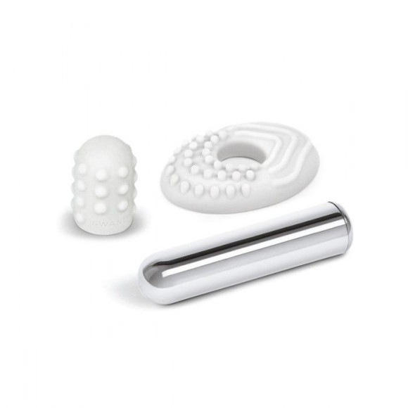Белоснежный вибронабор Little Pleasures Collection с серебристыми элементами Белоснежный вибронабор Little Pleasures Collection с серебристыми элементами