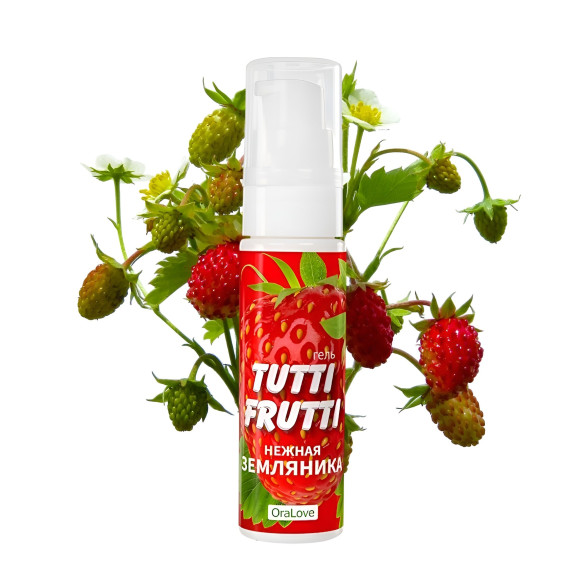 Гель-смазка Tutti-Frutti с земляничным вкусом - 30 гр. Гель-смазка Tutti-Frutti с земляничным вкусом - 30 гр.