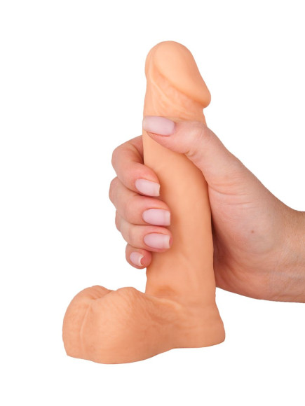 Пустотелый телесный фаллоимитатор - 16,3 см. Пустотелый телесный фаллоимитатор - 16,3 см.