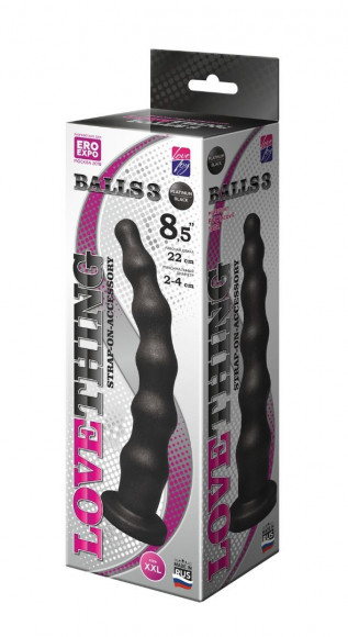 Чёрная насадка BALLS 3 - 22 см. Чёрная насадка BALLS 3 - 22 см.