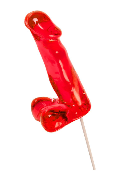 Красный леденец в форме члена со вкусом виски - 173 гр.