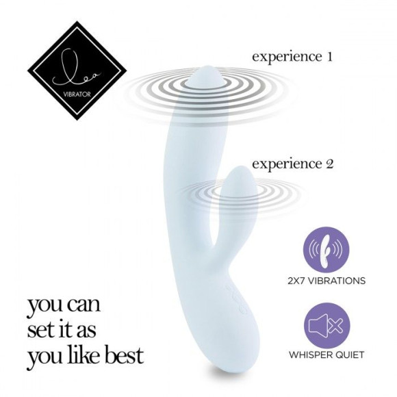 Нежно-голубой вибратор-кролик Lea Rabbit Vibrator - 20,2 см. Нежно-голубой вибратор-кролик Lea Rabbit Vibrator - 20,2 см.