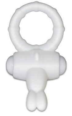 Белое виброкольцо для пениса Power Thrill Clit Cockring
