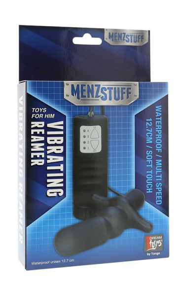Чёрный вибромассажер для анальной стимуляции MENZSTUFF VIBRATING REAMER WATERPROOF