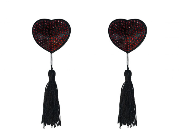 Черно-красные пэстисы-сердечки Evans с кисточками Черно-красные пэстисы-сердечки Evans с кисточками