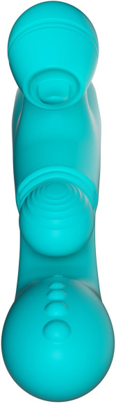 Зеленый инновационный вибратор-кролик Sensa Sway с технологией массажа на 360 градусов - 25 см.