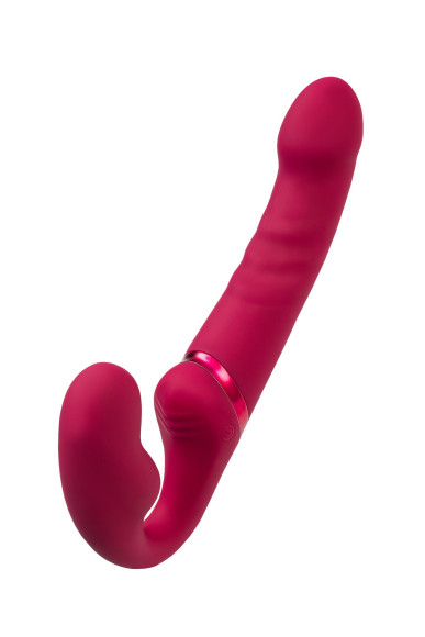 Малиновый безремневой страпон Lapis - 23 см. Малиновый безремневой страпон Lapis - 23 см.