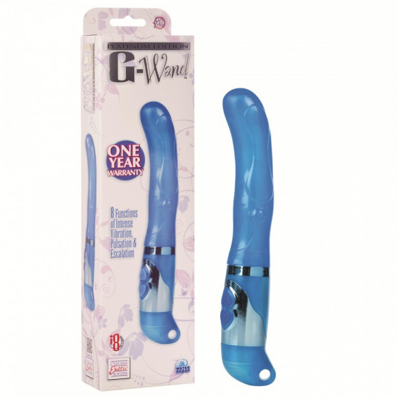 Синий вибромассажёр G-точки PLATINUM EDITION G WAND - 12,75 см. Синий вибромассажёр G-точки PLATINUM EDITION G WAND - 12,75 см.