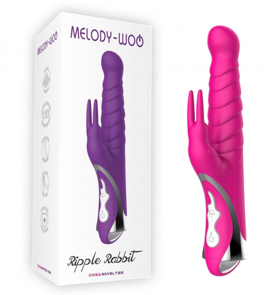 Ярко-розовый вибратор-кролик Ripple Rabbit - 23,5 см. Ярко-розовый вибратор-кролик Ripple Rabbit - 23,5 см.