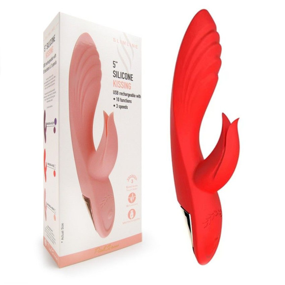 Красный вибратор-кролик 5’’ Silicone Kissing - 20,2 см. Красный вибратор-кролик 5’’ Silicone Kissing - 20,2 см.